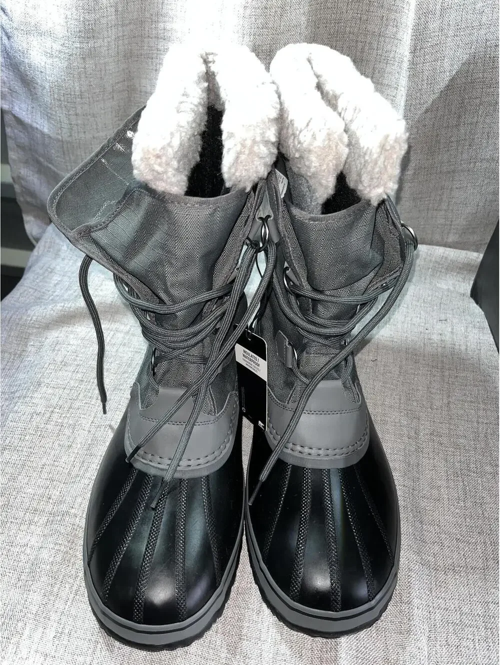 Sorel 1964 PAC Nylon WP Grey / Black Mens 13 NIB